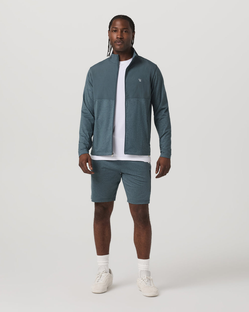 Sunday Element Track Jacket Men's Blue Sea Heather Jacket | Vuori US