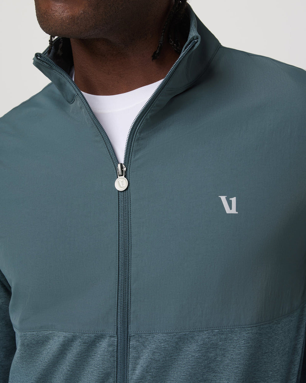 Sunday Element Track Jacket Men's Blue Sea Heather Jacket | Vuori US