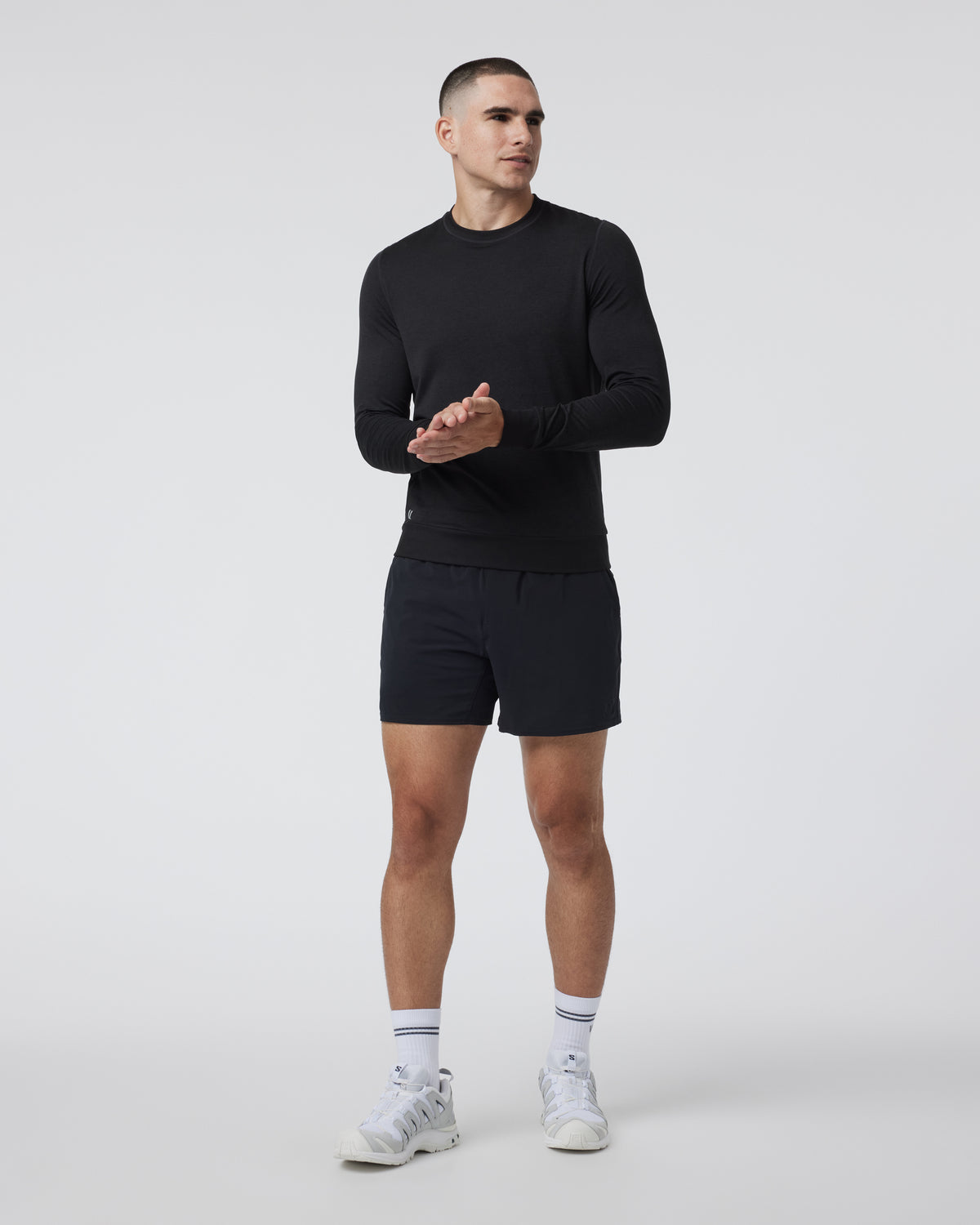 Ponto Performance Crew Men's Black Pullover | Vuori Clothing