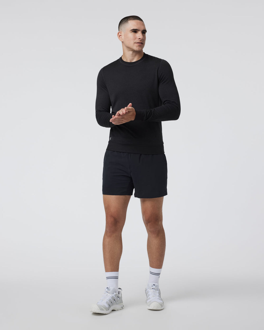 Ponto Performance Crew Men's Black Pullover | Vuori Clothing