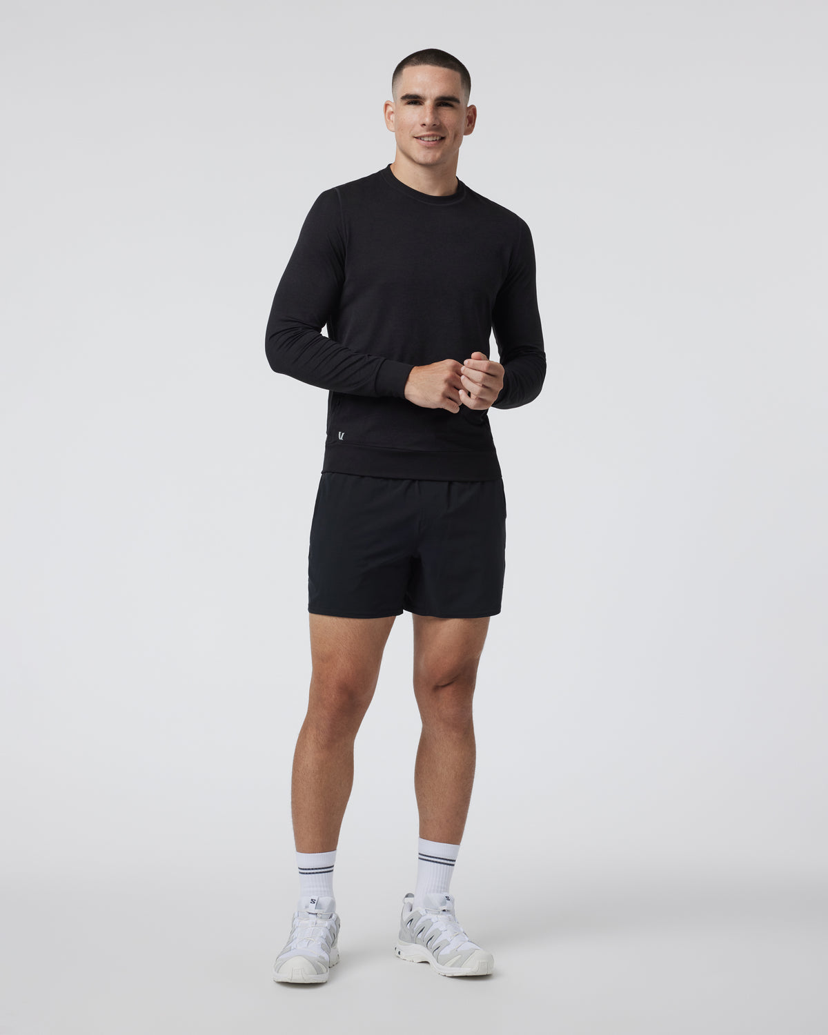 Ponto Performance Crew Men's Black Pullover | Vuori Clothing