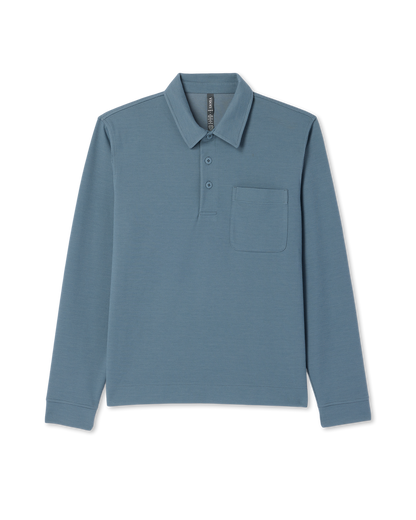 Long Sleeve Waffle Polo Men's Abyss Polo Shirt | Vuori Discount