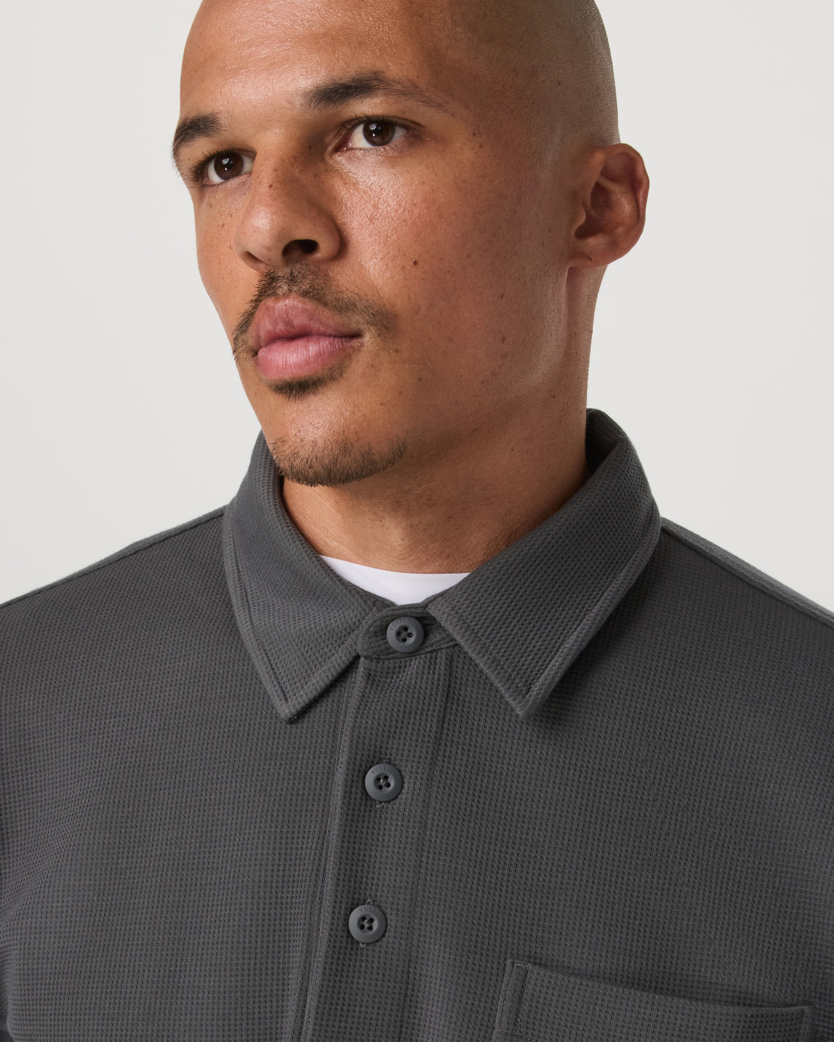 Long Sleeve Waffle Polo Men's Dark Pewter Polo Shirt | Vuori Sale