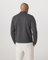 Long Sleeve Waffle Polo Men's Dark Pewter Polo Shirt | Vuori Sale