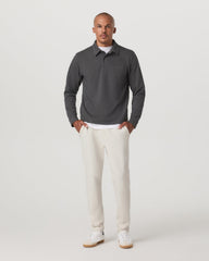 Long Sleeve Waffle Polo Men's Dark Pewter Polo Shirt | Vuori Sale
