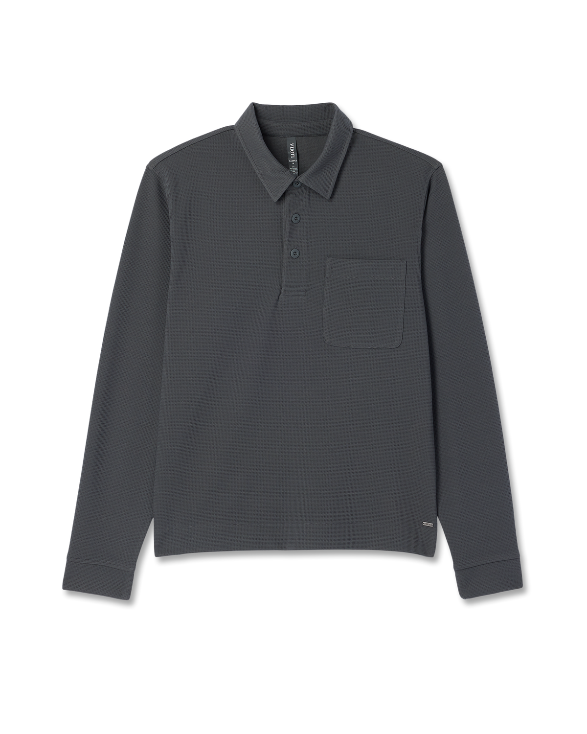 Long Sleeve Waffle Polo Men's Dark Pewter Polo Shirt | Vuori Sale