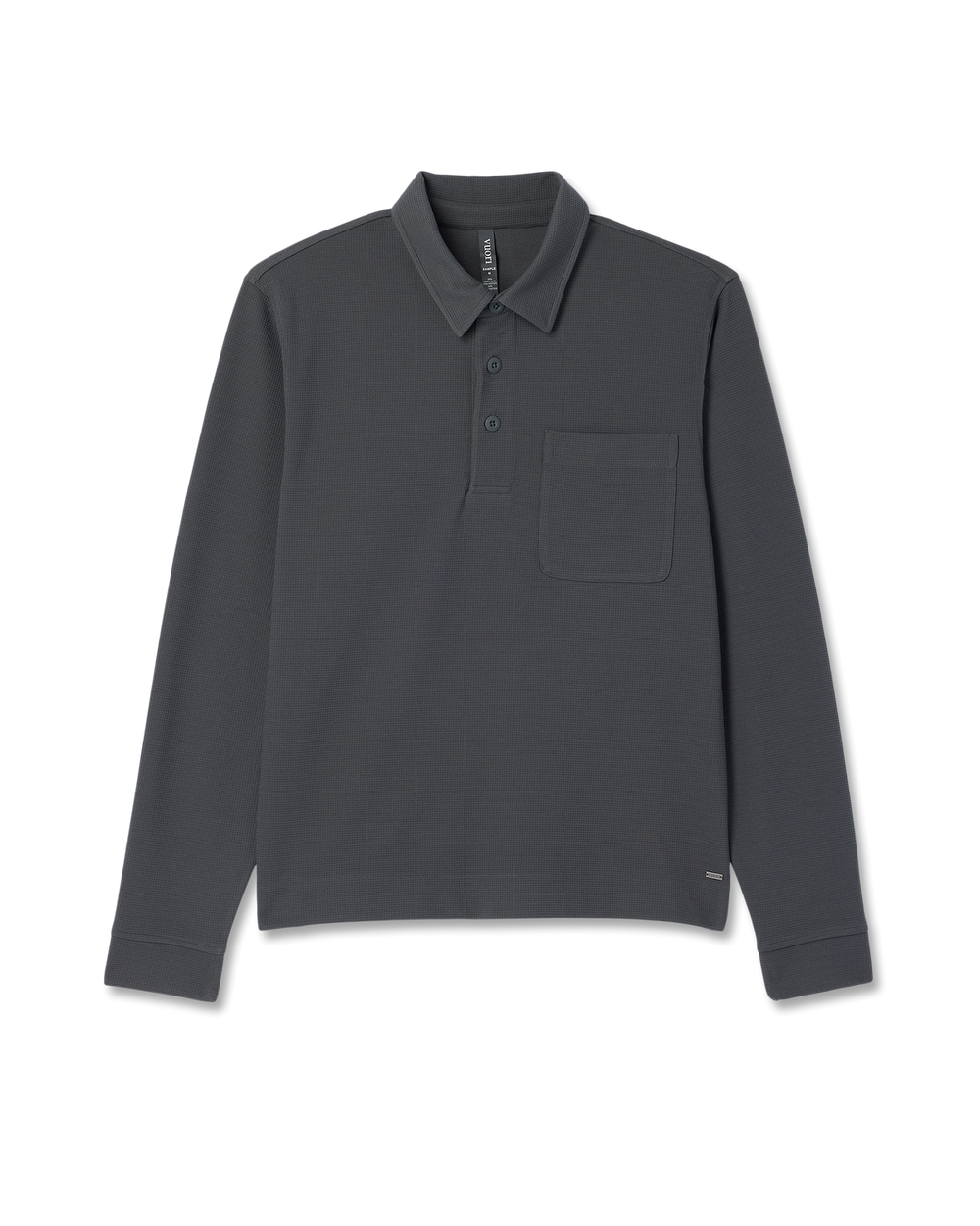 Long Sleeve Waffle Polo Men's Dark Pewter Polo Shirt | Vuori Sale