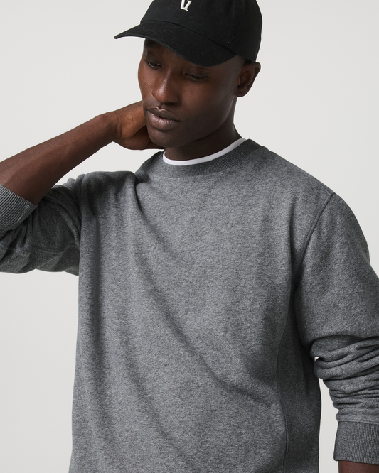 Cypress Vintage Crew Men's Heather Grey Fleece Pullover | Vuori Online