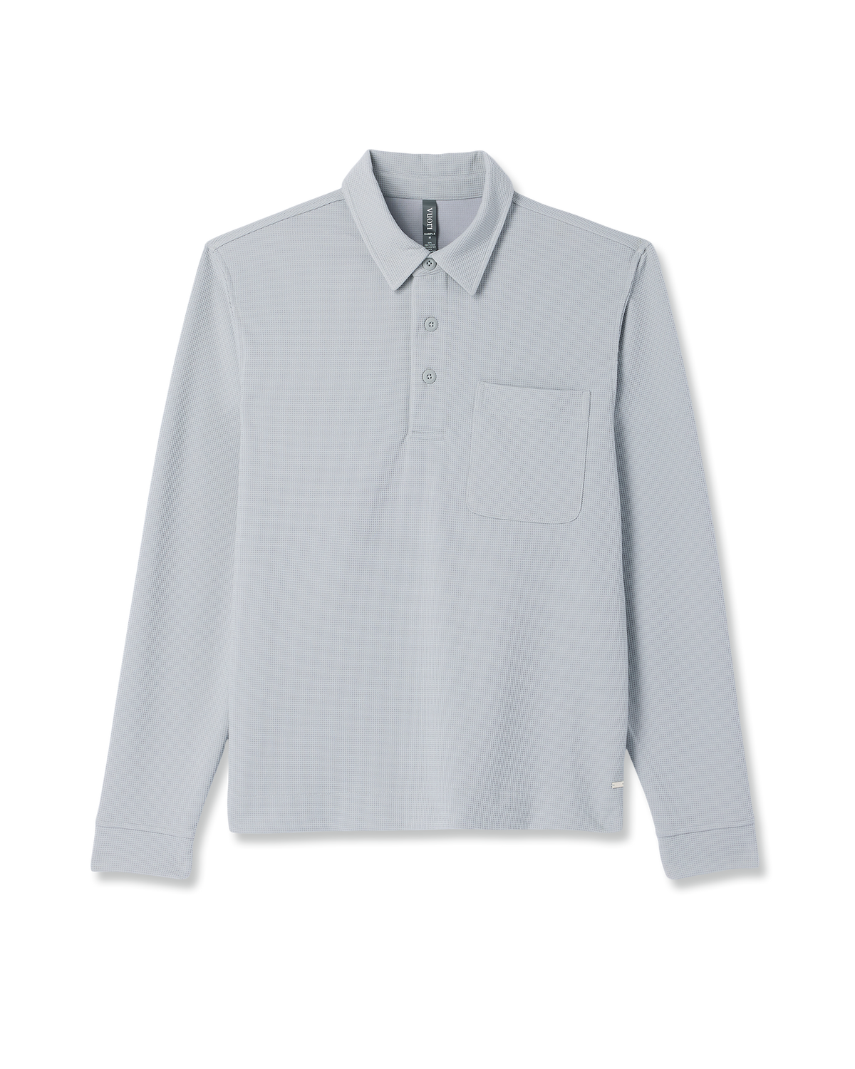 Long Sleeve Waffle Polo Men's Sea Fog Polo Shirt | Vuori Outlet