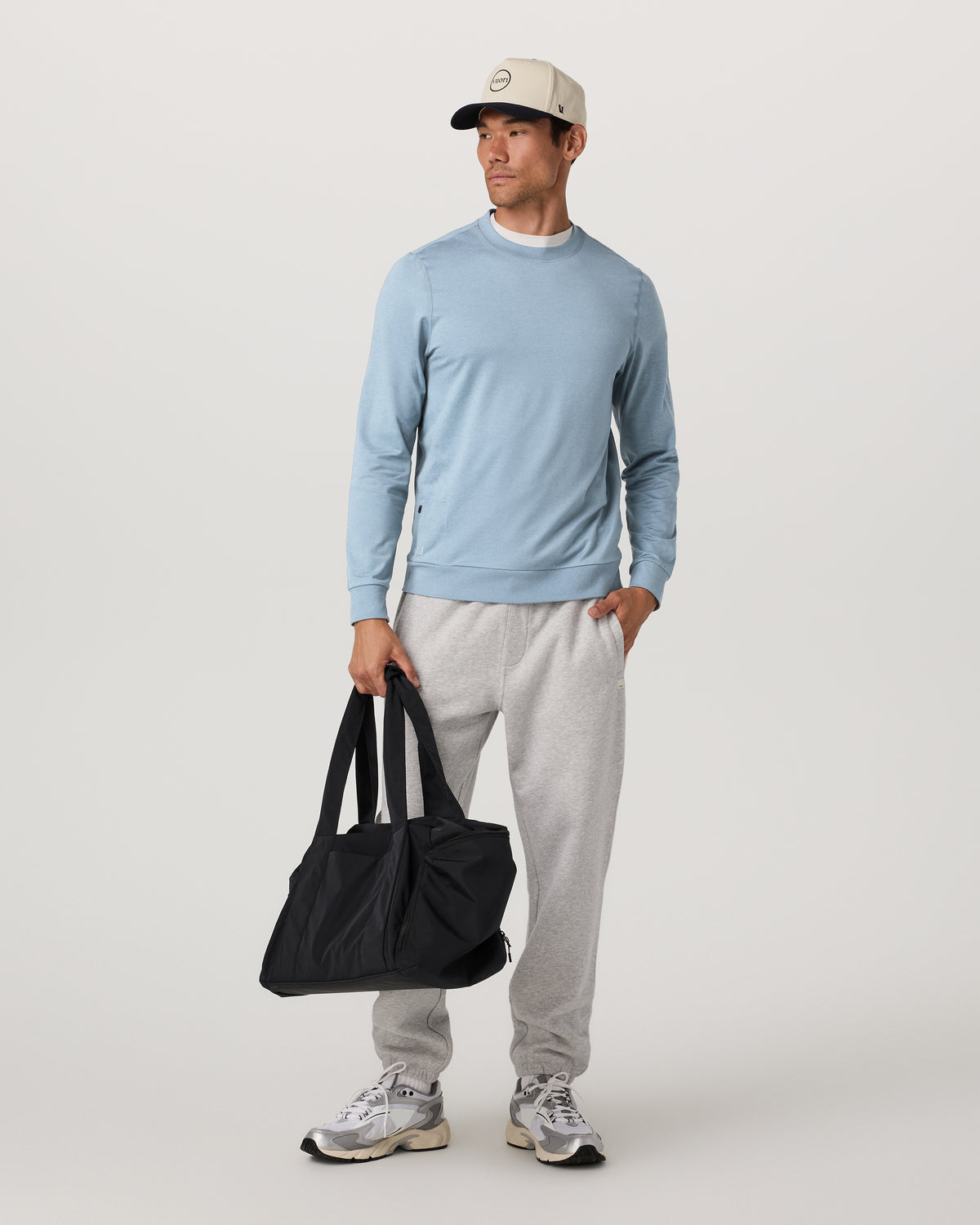 Ponto Performance Crew Men's Flint Heather Crew Neck | Vuori US
