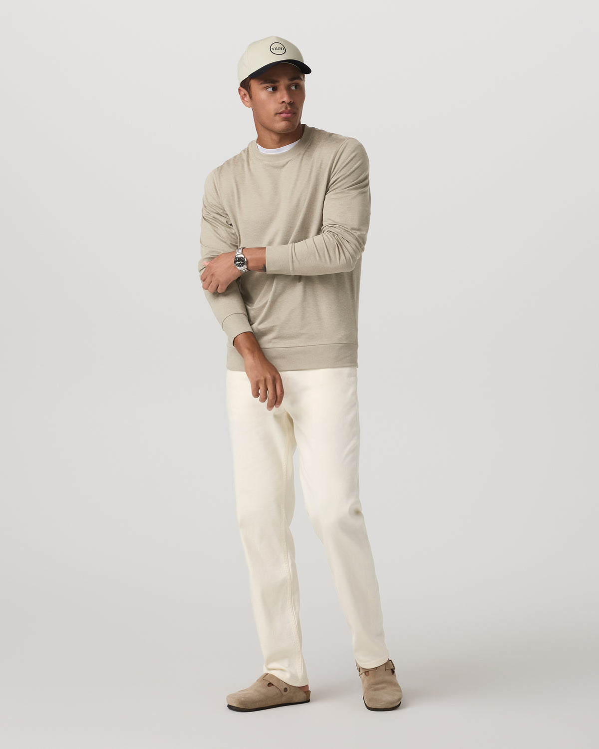 Ponto Performance Crew Men's Truffle Heather Crew Neck | Vuori Clothing