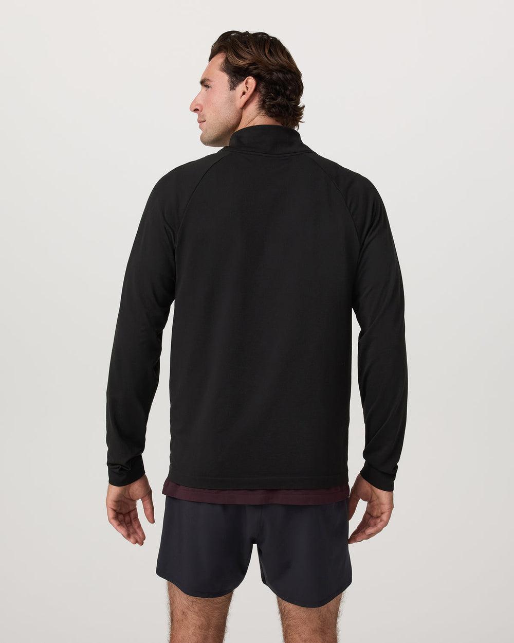 Clearview Seamless Quarter Zip Men's Black Long Sleeve | Vuori