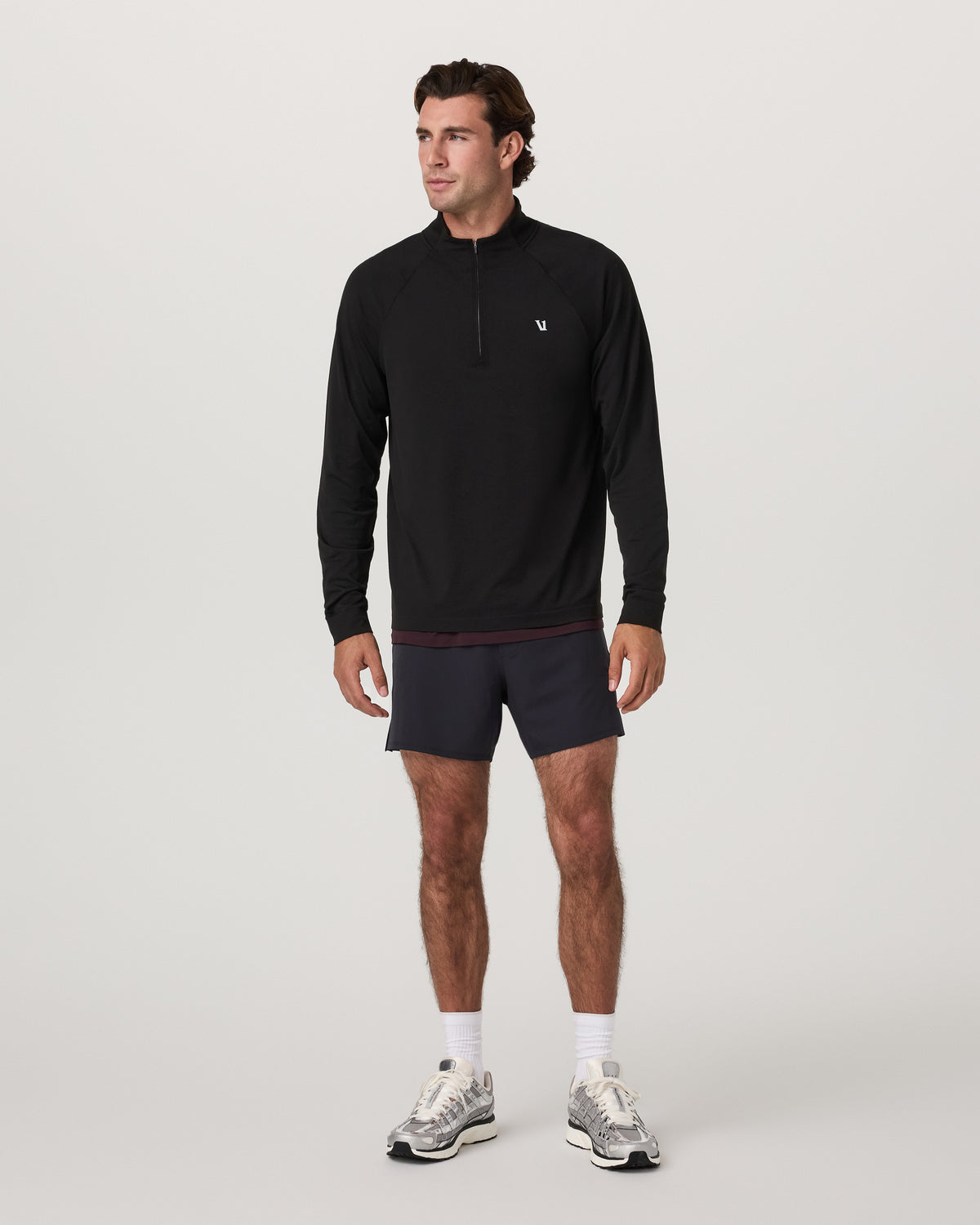 Clearview Seamless Quarter Zip Men's Black Long Sleeve | Vuori