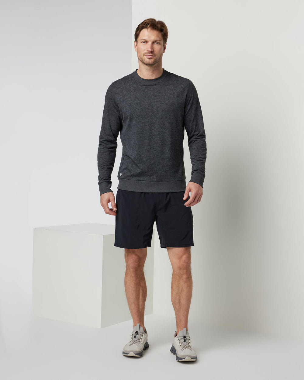 Ponto Performance Crew Charcoal Grey Crew Neck | Vuori Discount