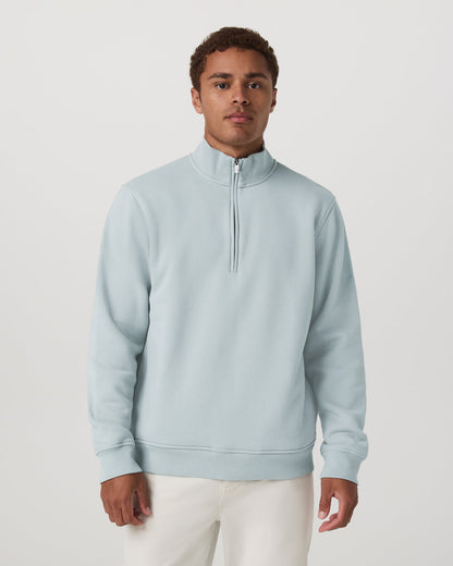 Seaside 1/2 Zip Classic Men's Blue Haze Pullover | Vuori Outlet