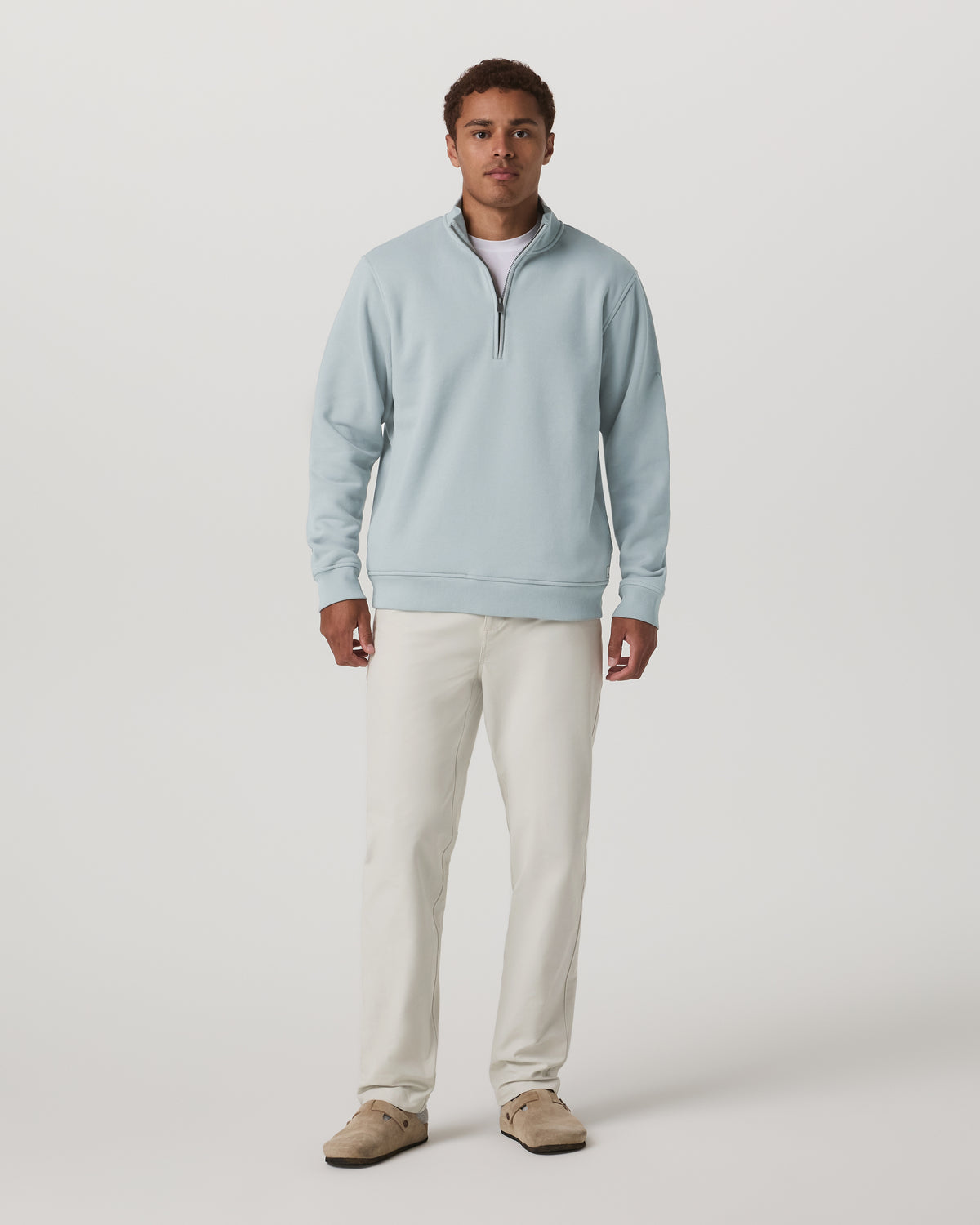 Seaside 1/2 Zip Classic Men's Blue Haze Pullover | Vuori Outlet