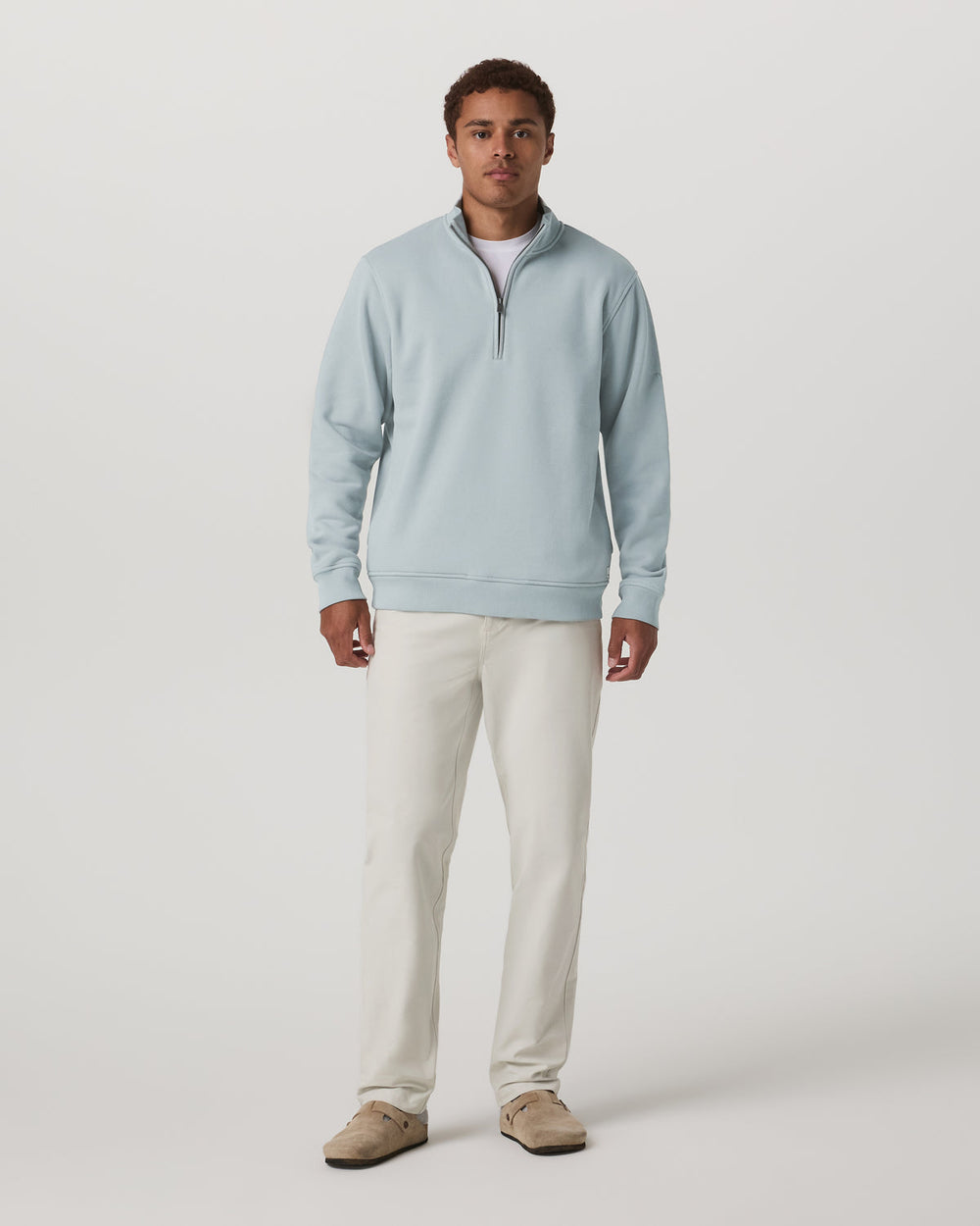 Seaside 1/2 Zip Classic Men's Blue Haze Pullover | Vuori Outlet
