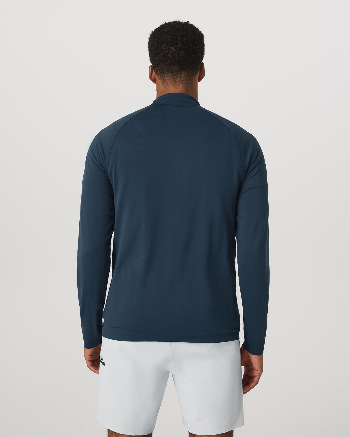 Clearview Seamless Quarter Zip Ocean Blue Long Sleeve | Vuori Clothing