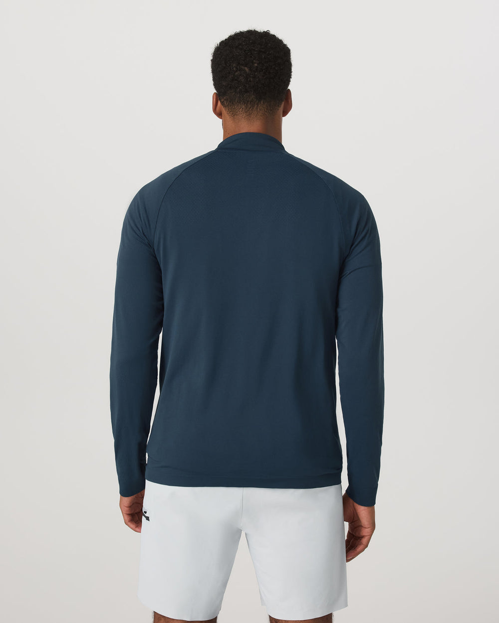 Clearview Seamless Quarter Zip Ocean Blue Long Sleeve | Vuori Clothing