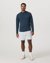 Clearview Seamless Quarter Zip Ocean Blue Long Sleeve | Vuori Clothing