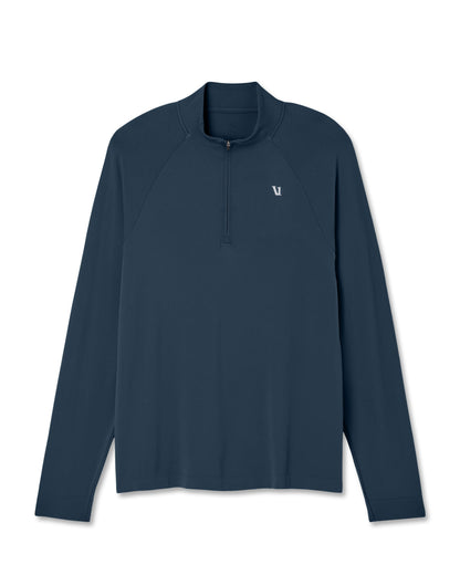 Clearview Seamless Quarter Zip Ocean Blue Long Sleeve | Vuori Clothing