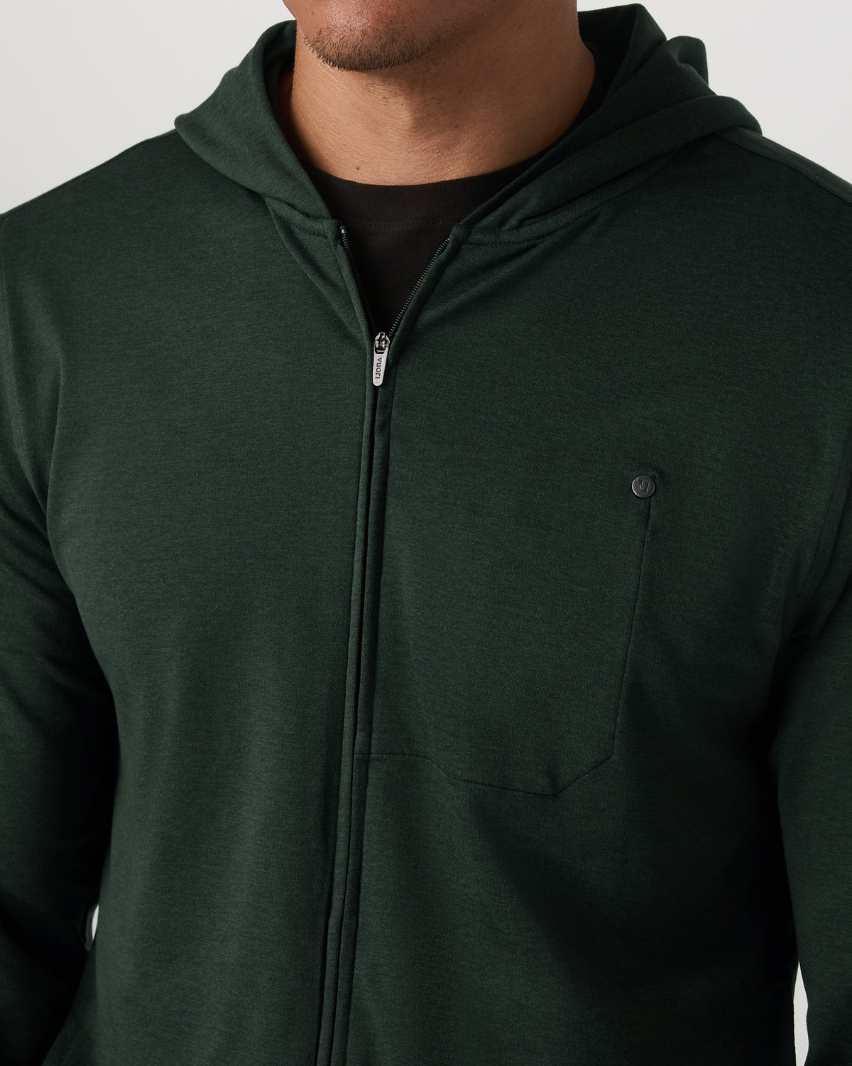 Ponto Full Zip Hoodie Men's Spruce Heather Hoodie | Vuori