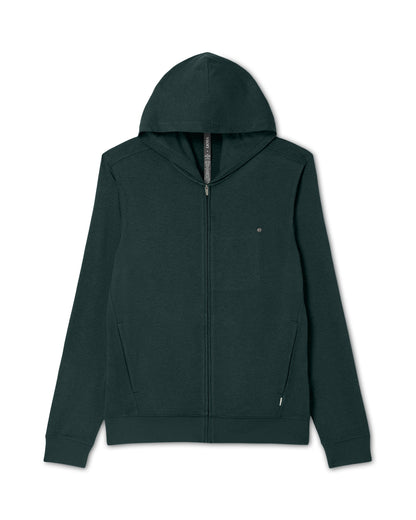Ponto Full Zip Hoodie Men's Spruce Heather Hoodie | Vuori