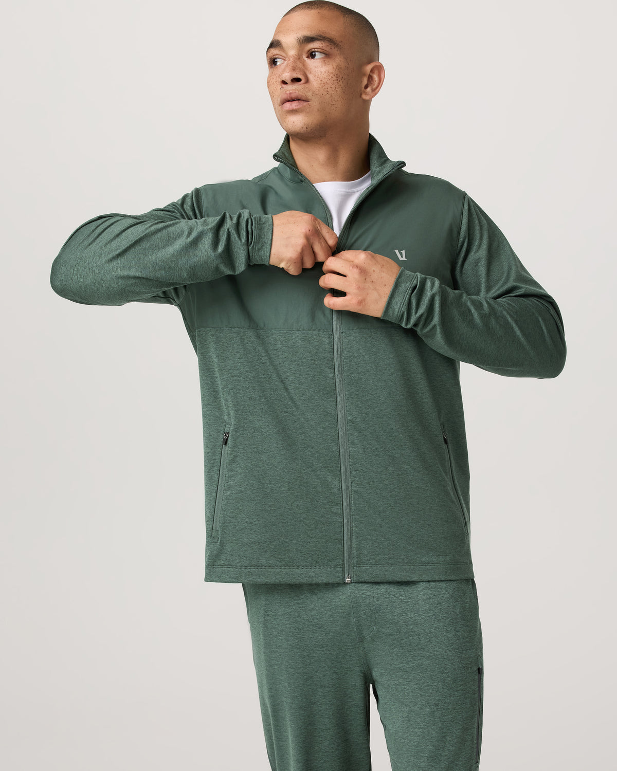 Men's Sunday Element Track Jacket Agate Green Heather | Vuori Sale