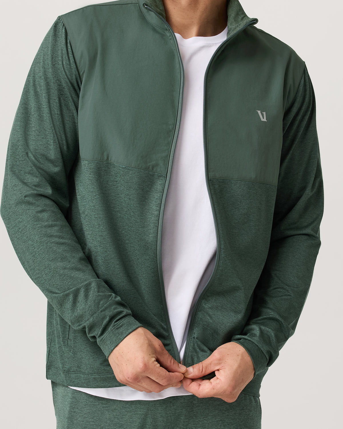 Men's Sunday Element Track Jacket Agate Green Heather | Vuori Sale
