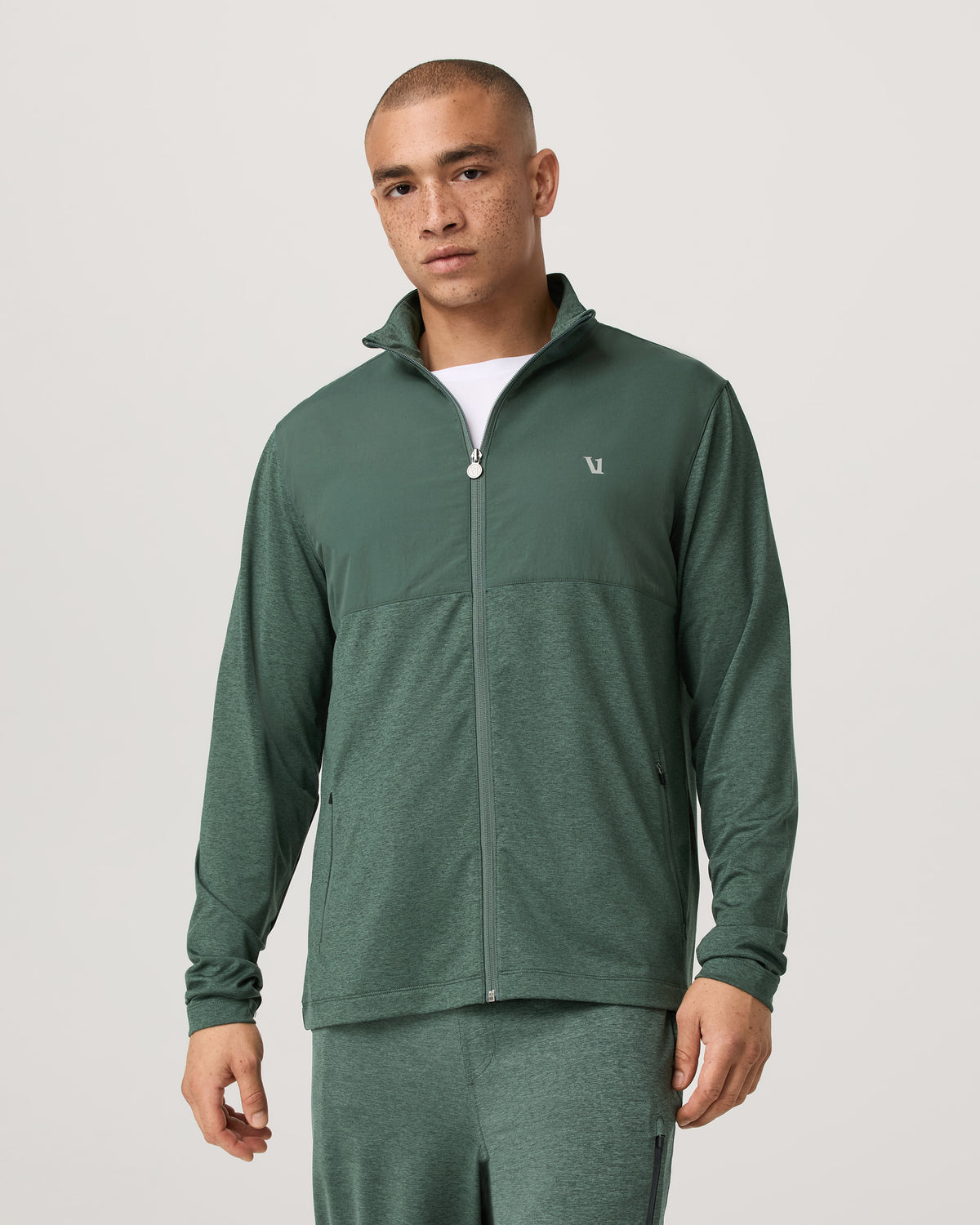Men's Sunday Element Track Jacket Agate Green Heather | Vuori Sale