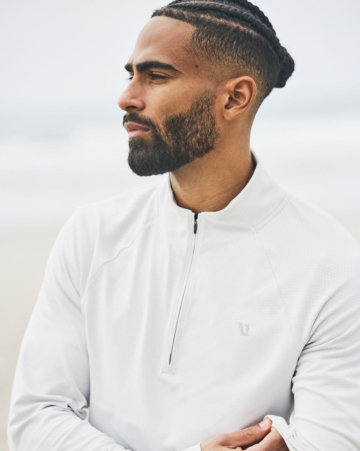 Clearview Seamless Quarter Zip Frost Grey Long Sleeve | Vuori For sale