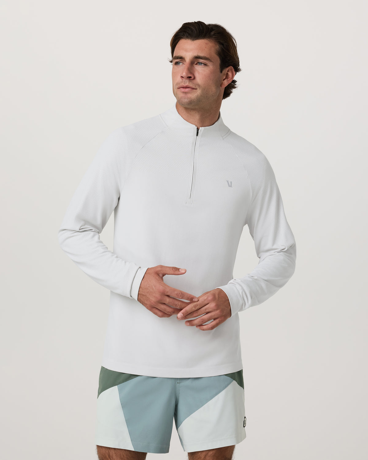 Clearview Seamless Quarter Zip Frost Grey Long Sleeve | Vuori For sale