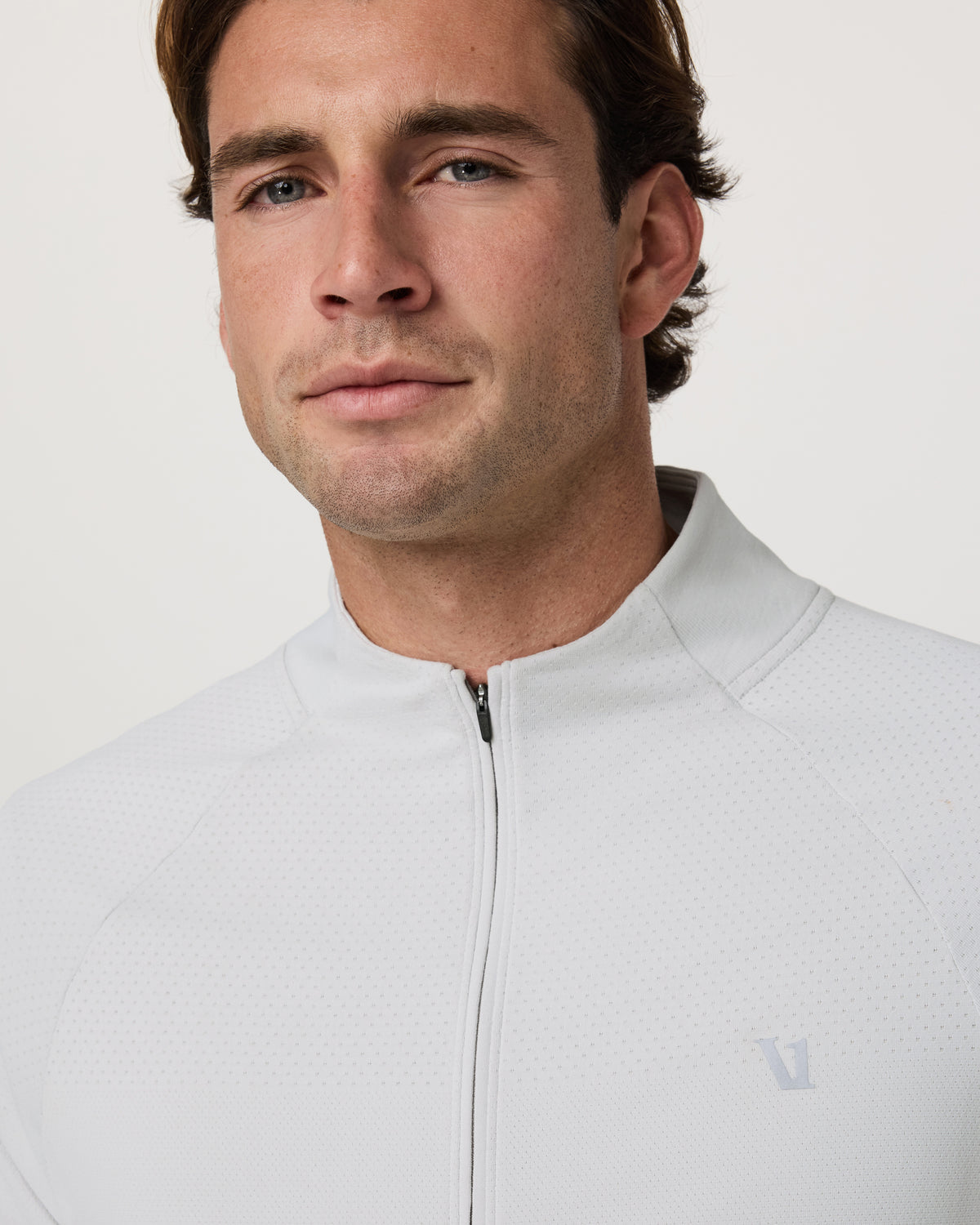 Clearview Seamless Quarter Zip Frost Grey Long Sleeve | Vuori For sale