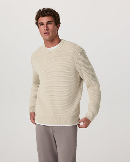 Denver Waffle Crew Sweater Men's Mushroom Wool Sweater | Vuori Online