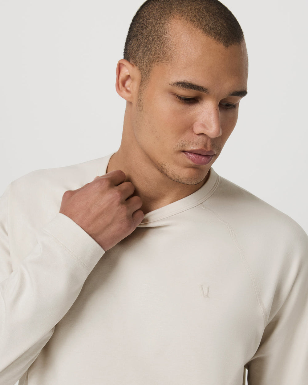 Coronado Crew - Relaxed Fit Men's Ivory Heather Crew | Vuori Outlet