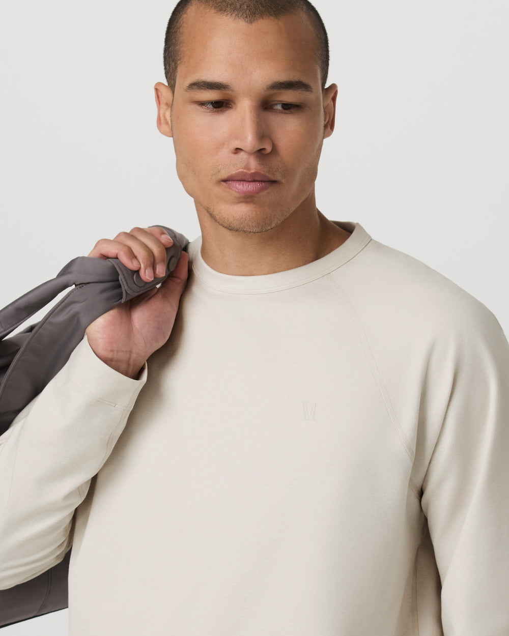Coronado Crew - Relaxed Fit Men's Ivory Heather Crew | Vuori Outlet