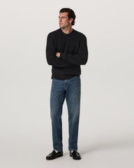 Denver Waffle Crew Sweater Men's Black Wool Sweater | Vuori Clothing