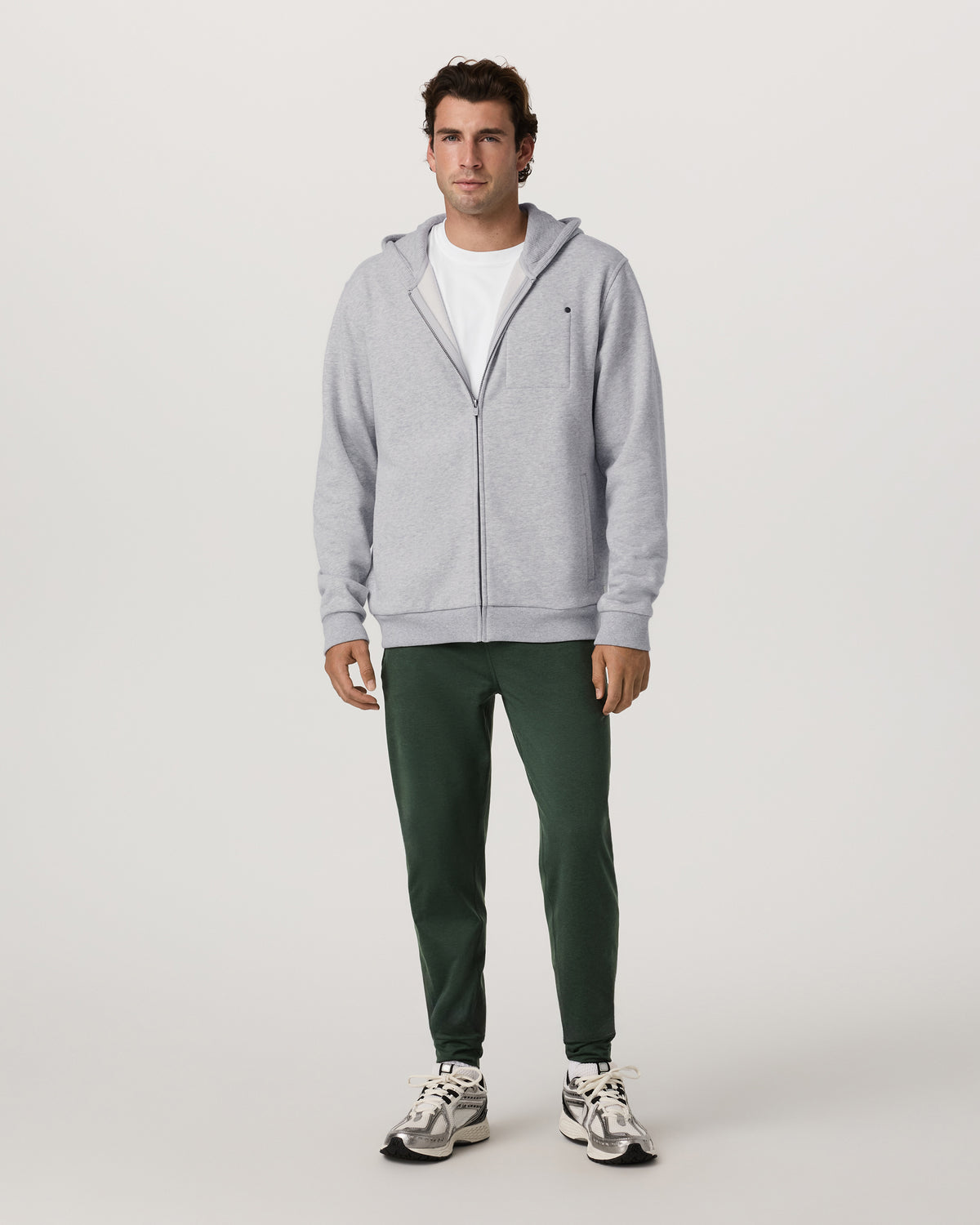 Seaside Full Zip 2.0 Men's Light Heather Grey Hoodie | Vuori