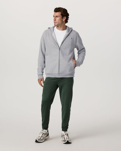 Seaside Full Zip 2.0 Men's Light Heather Grey Hoodie | Vuori