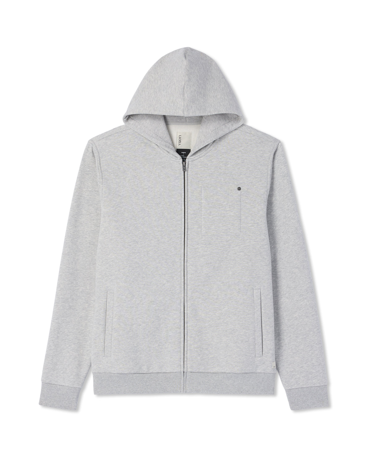 Seaside Full Zip 2.0 Men's Light Heather Grey Hoodie | Vuori