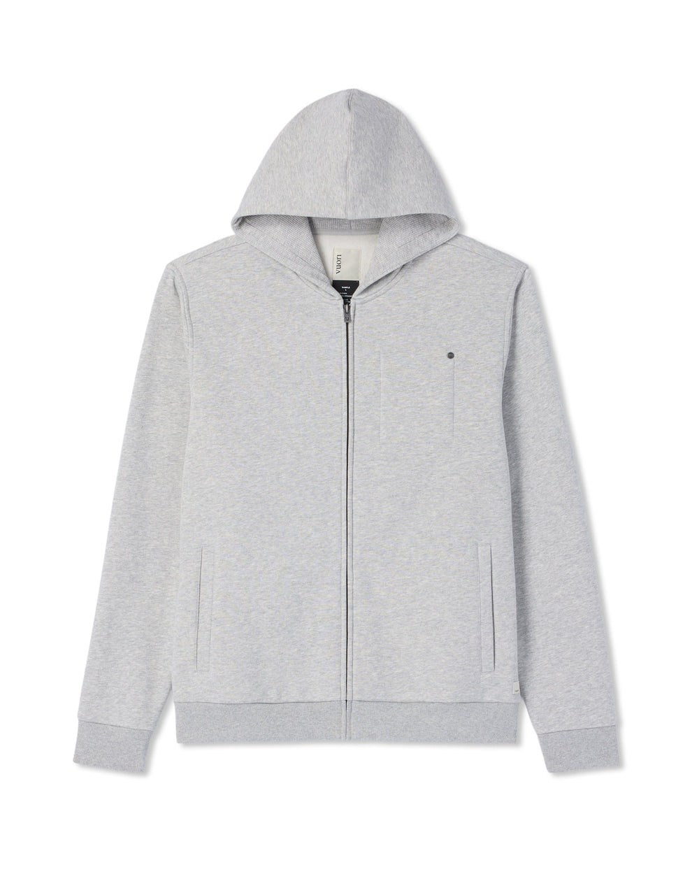 Seaside Full Zip 2.0 Men's Light Heather Grey Hoodie | Vuori