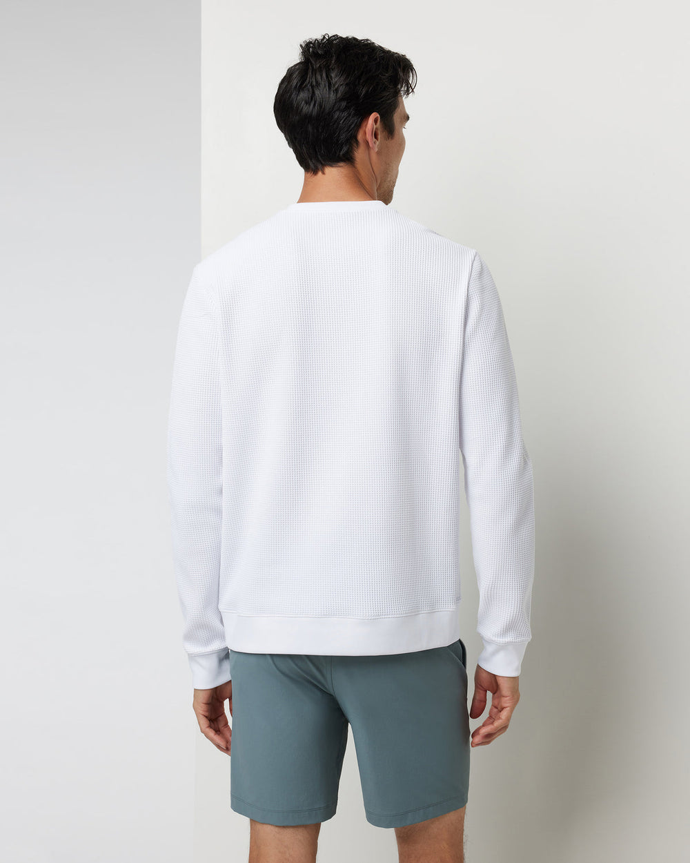 Jamestown Crew Men's White Waffle Crewneck | Vuori Discount