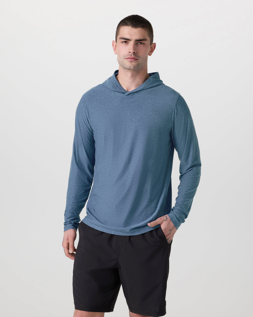Strato Tech Hoodie Men's Pool Blue Workout Hoodie | Vuori US