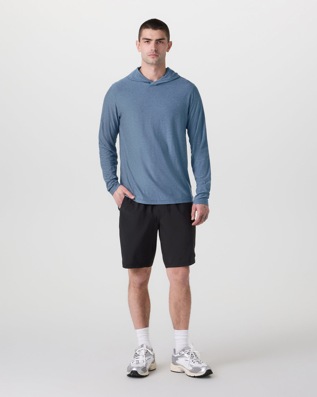 Strato Tech Hoodie Men's Pool Blue Workout Hoodie | Vuori US