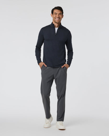 Ponto Half Zip Mock Neck Ink Heather | Vuori Clothing