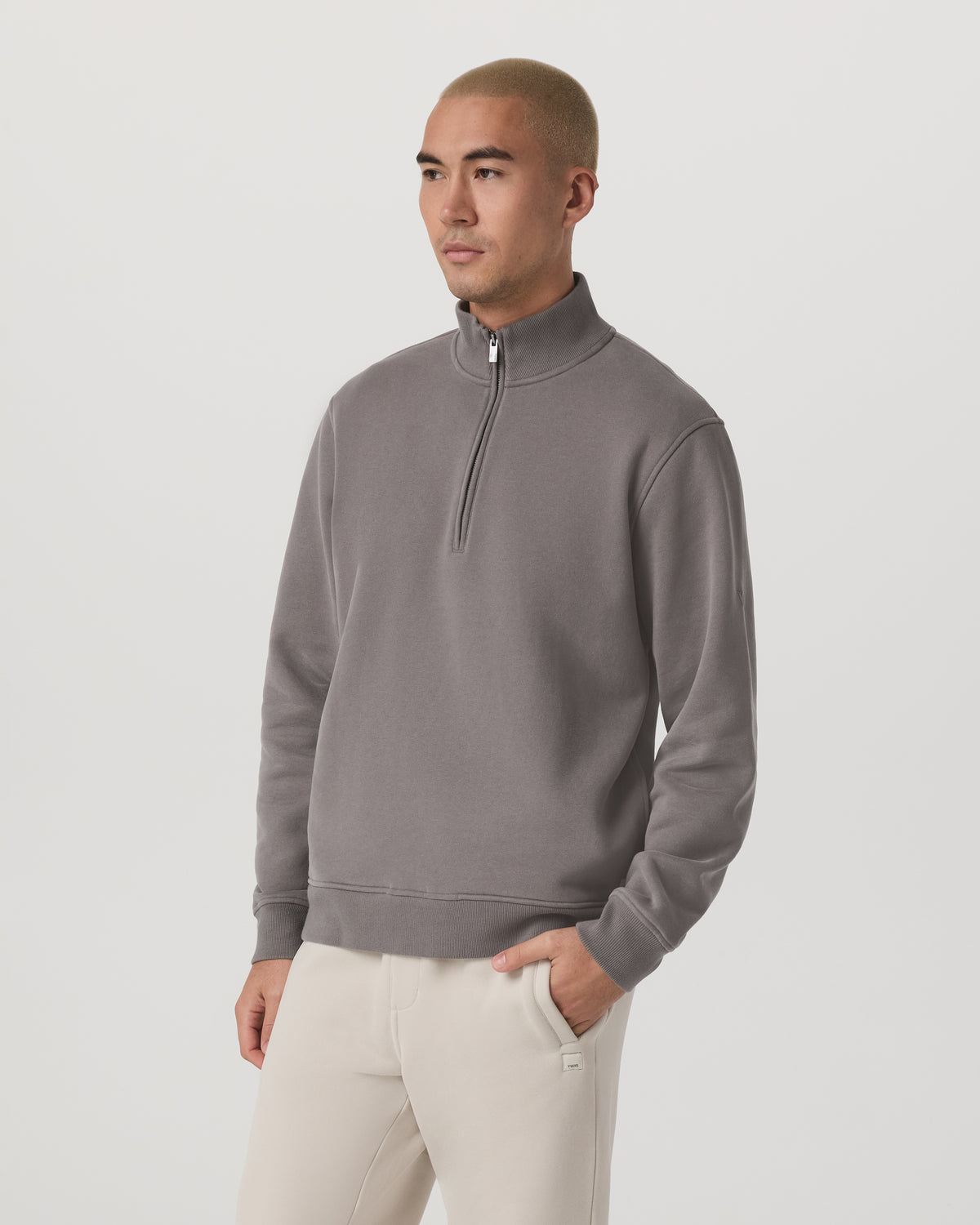Seaside 1/2 Zip Classic Men's Cavern Grey Pullover | Vuori