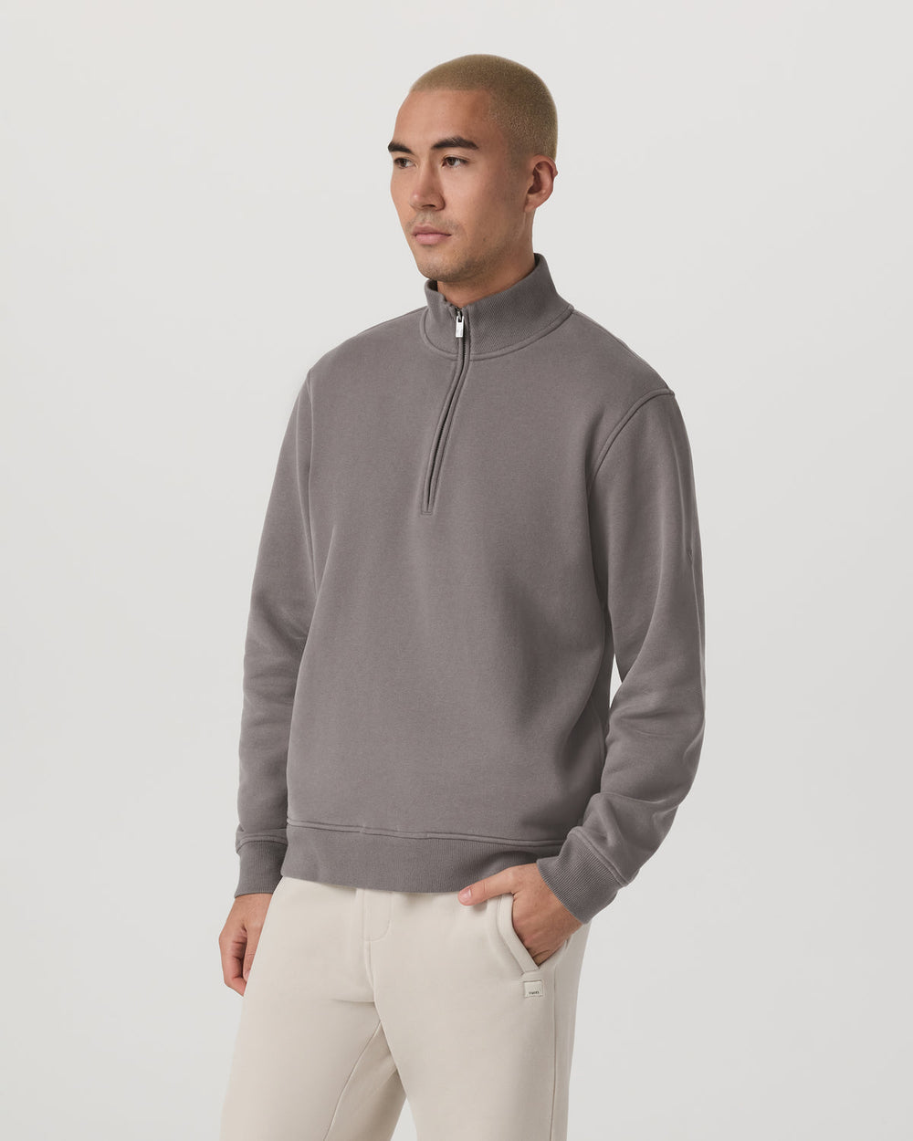 Seaside 1/2 Zip Classic Men's Cavern Grey Pullover | Vuori