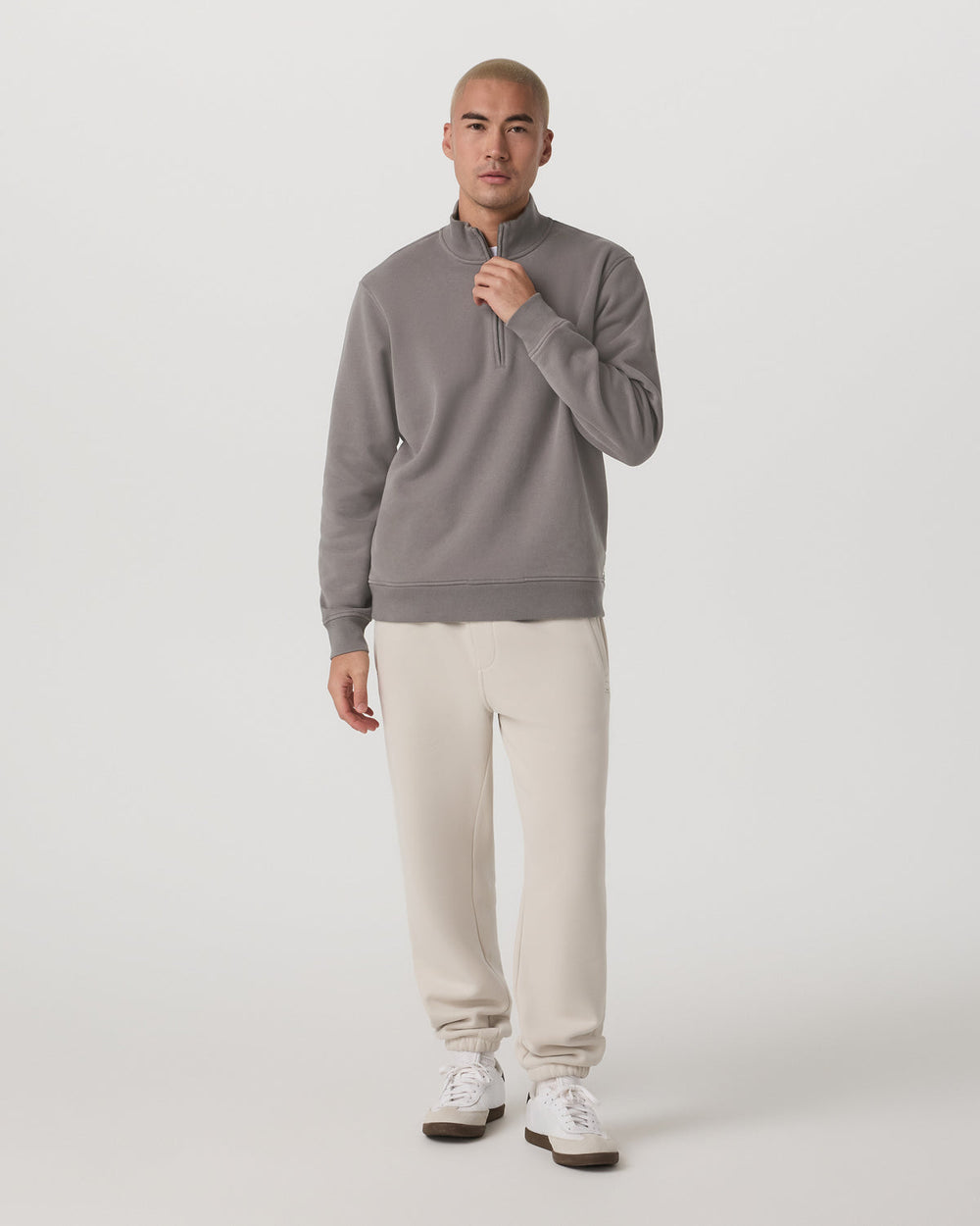 Seaside 1/2 Zip Classic Men's Cavern Grey Pullover | Vuori