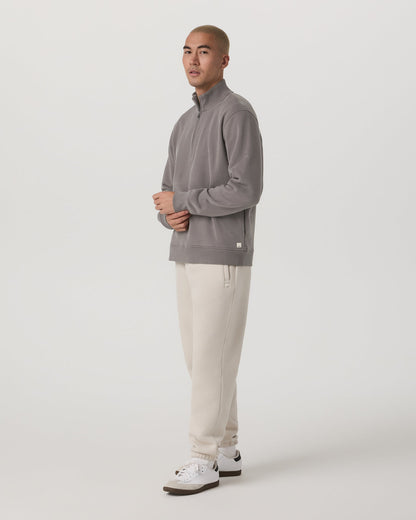 Seaside 1/2 Zip Classic Men's Cavern Grey Pullover | Vuori