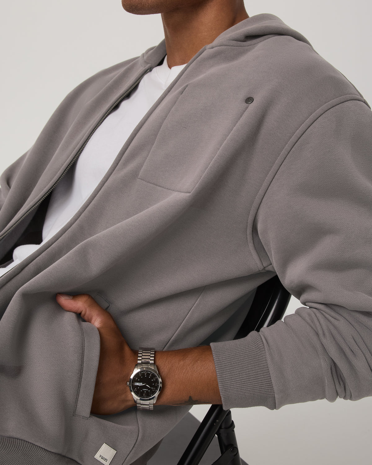 Seaside Full Zip 2.0 Men's Cavern Grey Full Zip Hoodie | Vuori Discount
